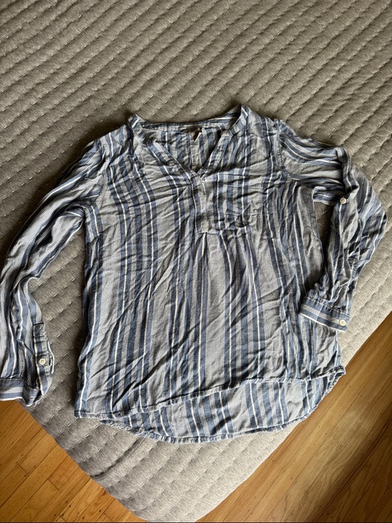 G.H. Bass & Co. Tops - G.H. Bass & Co. Blue and White Striped Button-Front Top